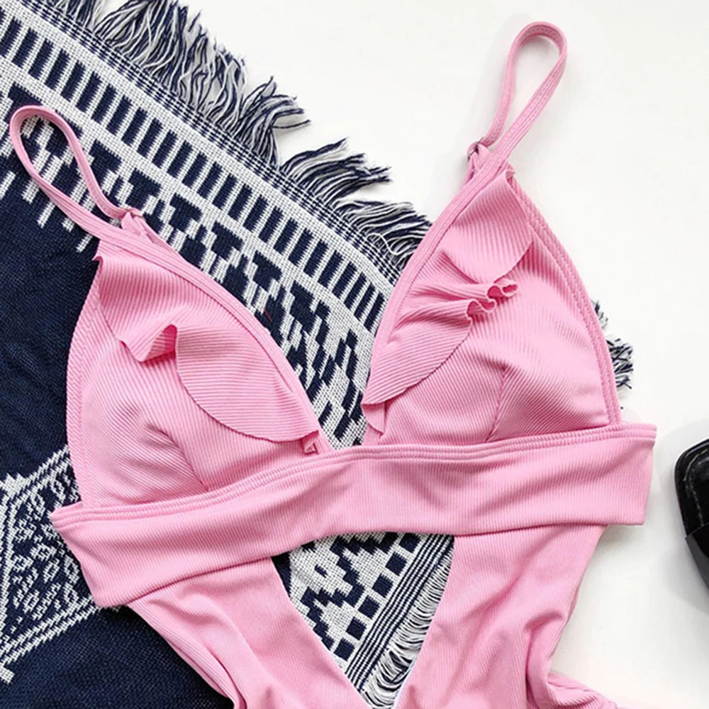 Sexy Ruffle One Piece Swimsuit