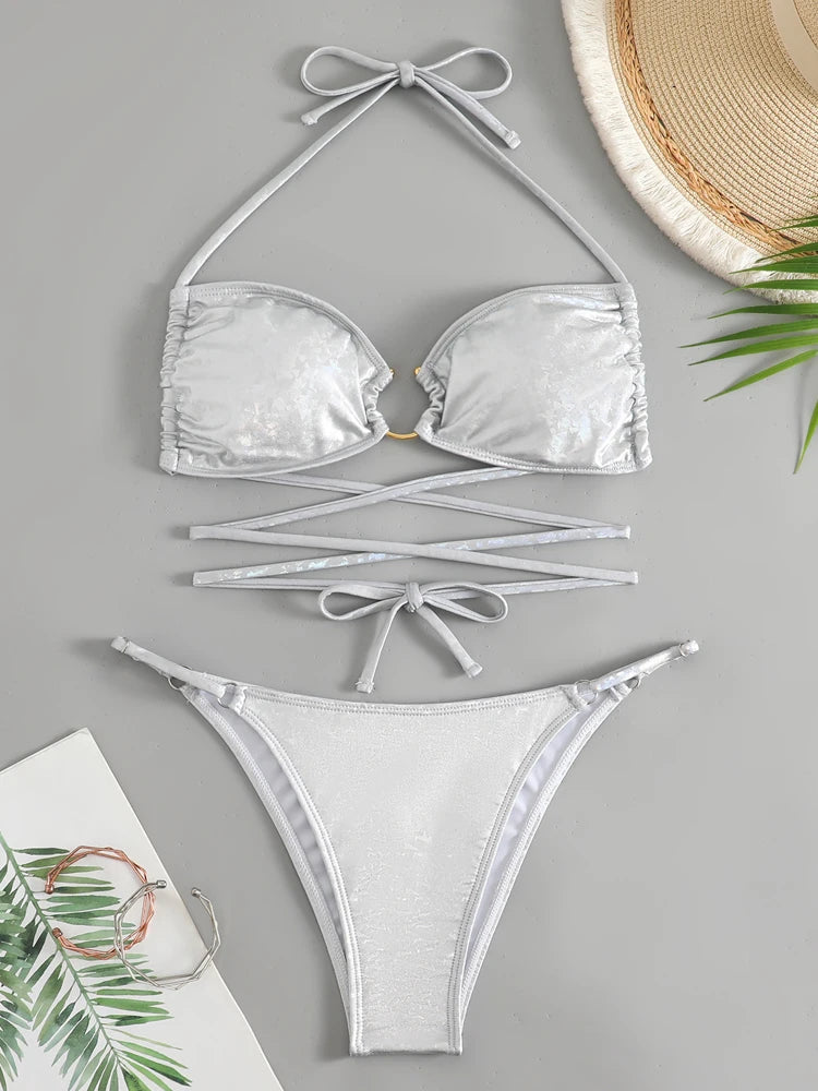 Sexy Tied Halter Swimwear