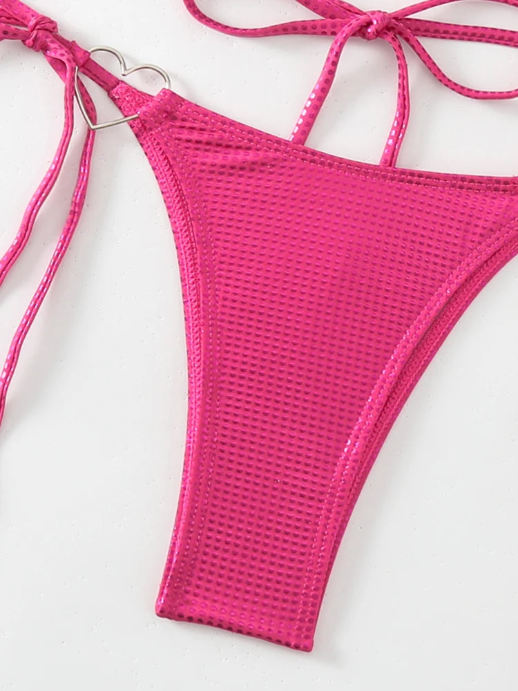New Pink Halter Swimwear