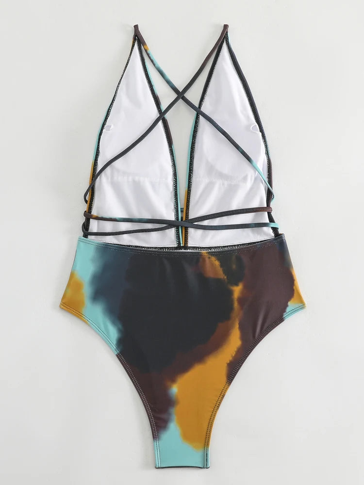 Sexy Print Strapped Swimwear