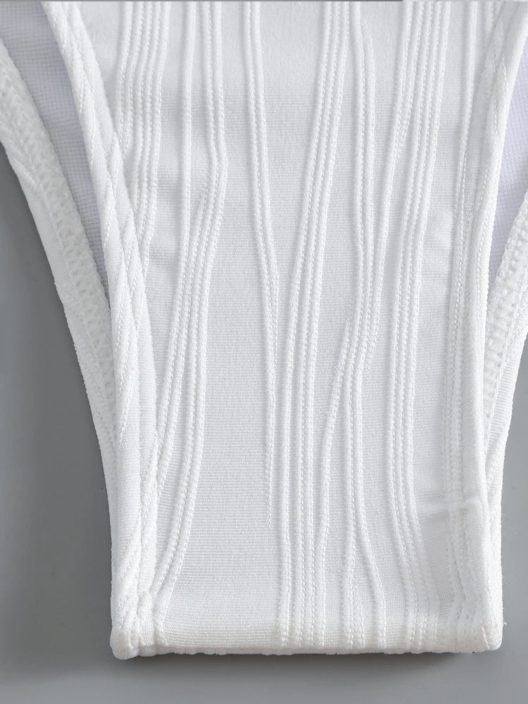 White Sleeveless Swimwear