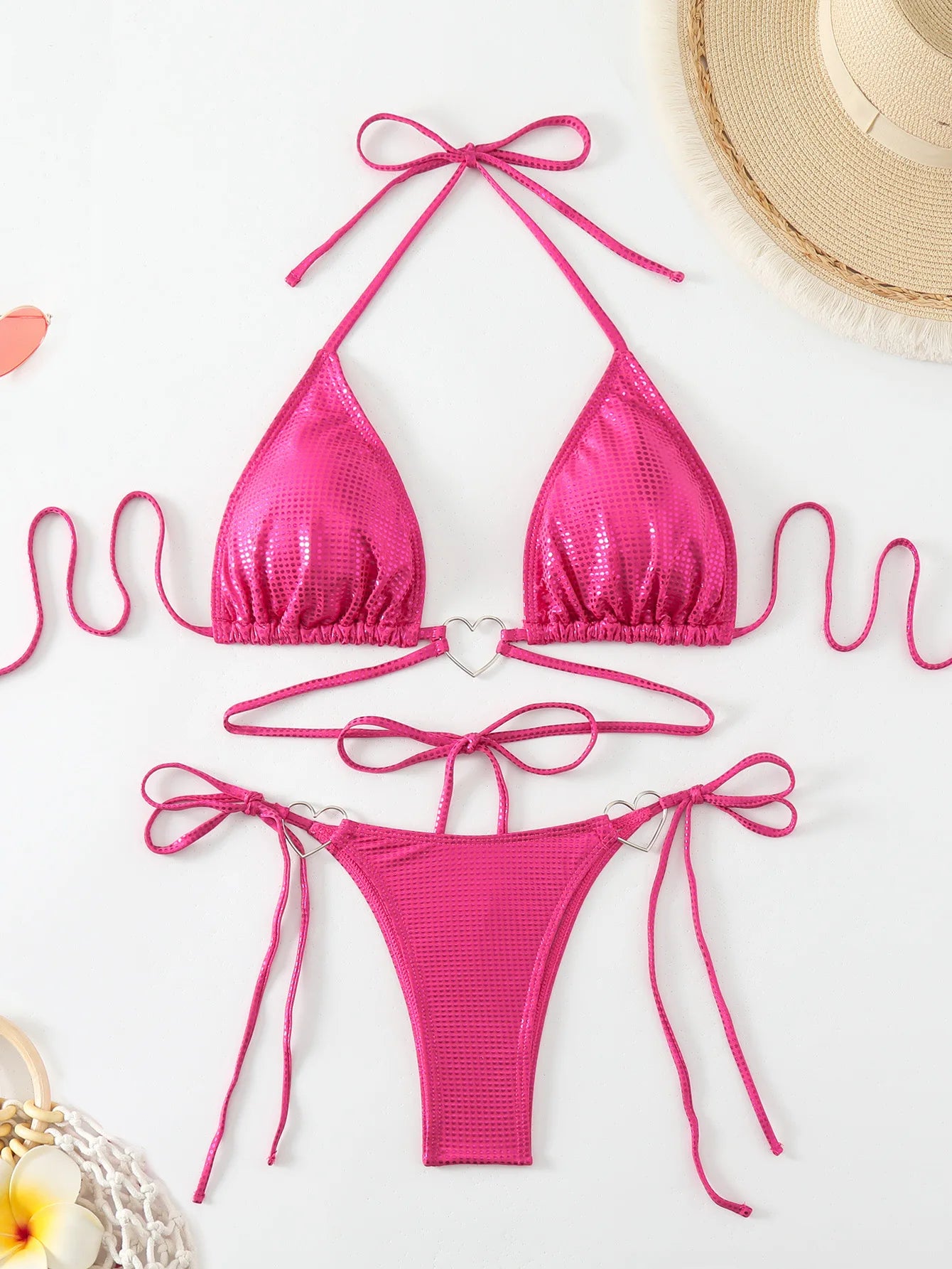 New Pink Halter Swimwear