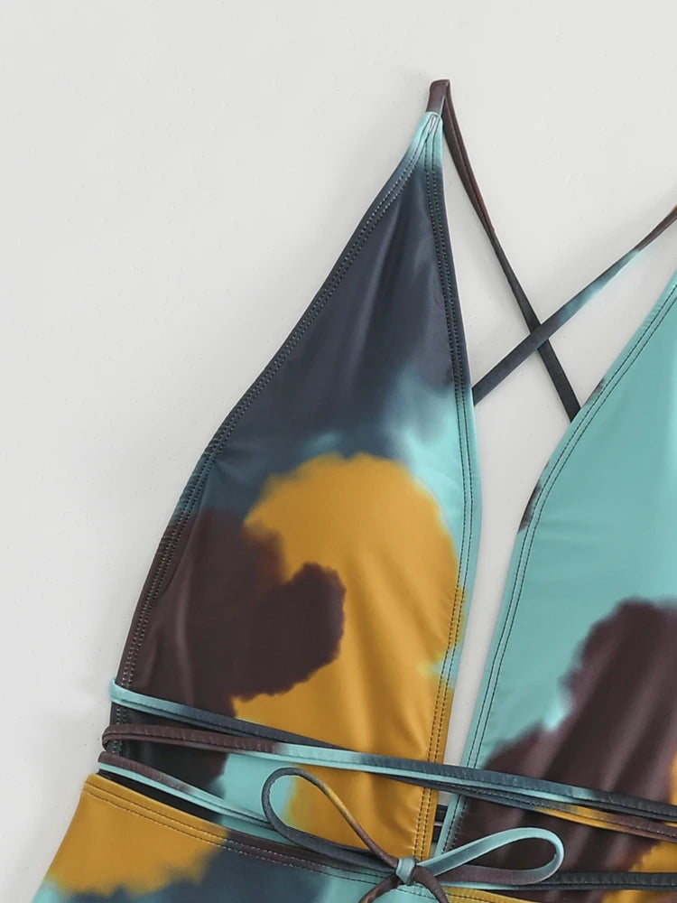 Sexy Print Strapped Swimwear