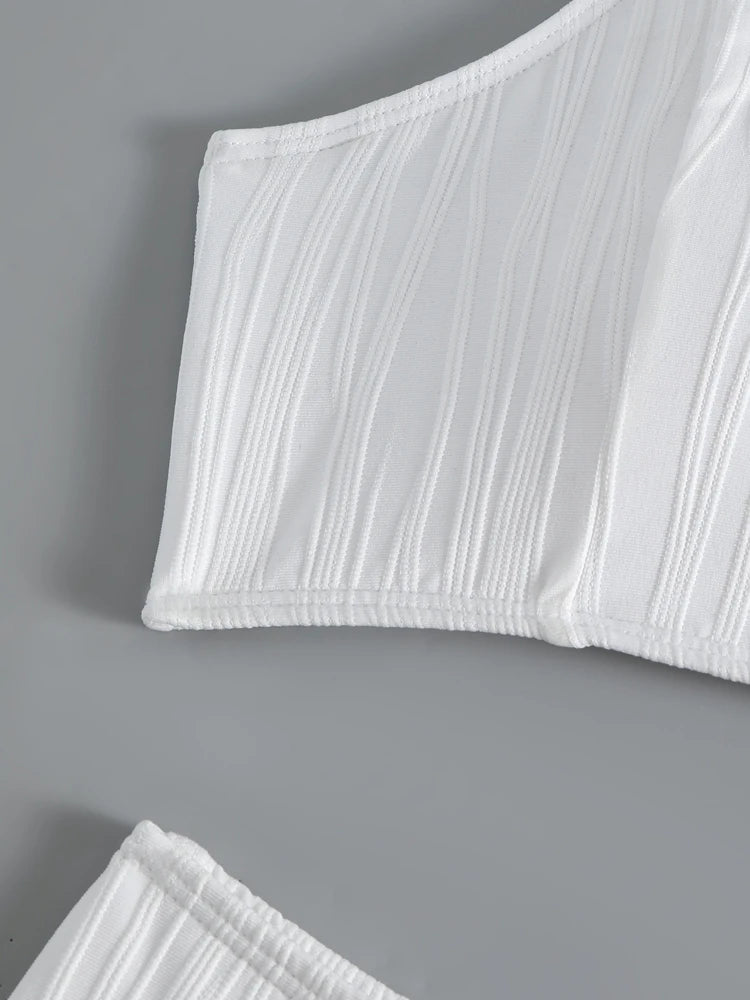 White Sleeveless Swimwear