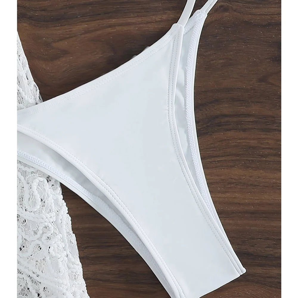Sexy White Tied Halter 3PCS