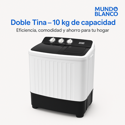 Lavadora doble tina 10Kg Mundo Blanco