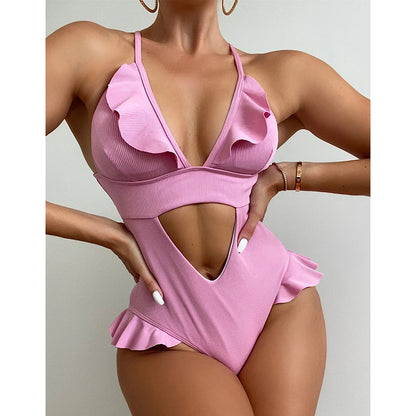 Sexy Ruffle One Piece Swimsuit