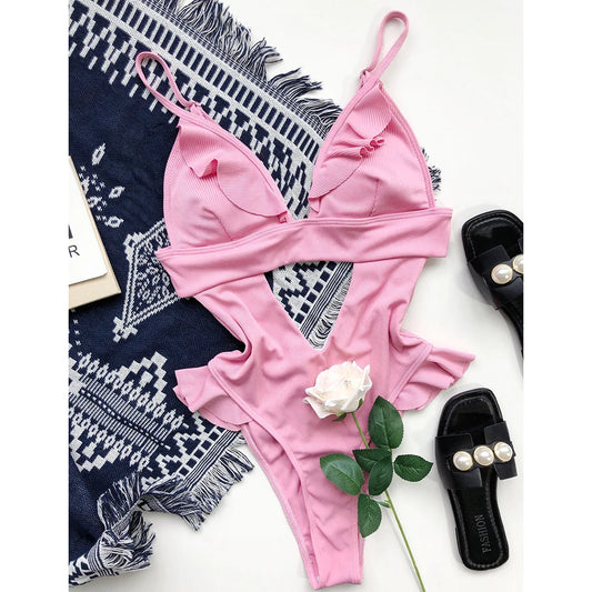 Sexy Ruffle One Piece Swimsuit