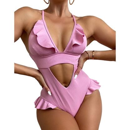 Sexy Ruffle One Piece Swimsuit