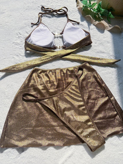3 Piece Skirt Bikini Set