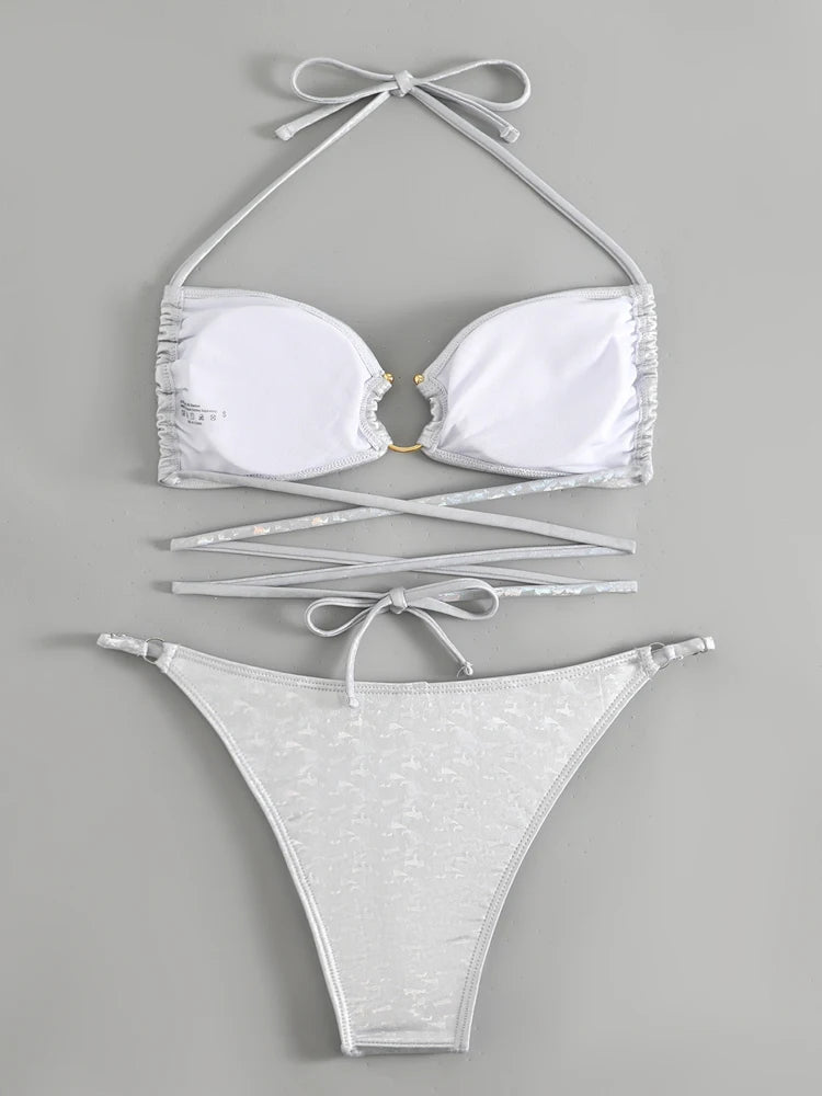 Sexy Tied Halter Swimwear