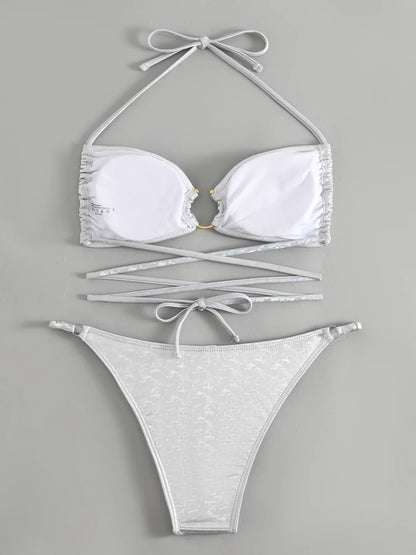 Sexy Tied Halter Swimwear