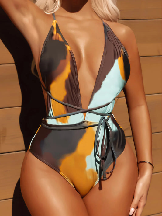 Sexy Print Strapped Swimwear