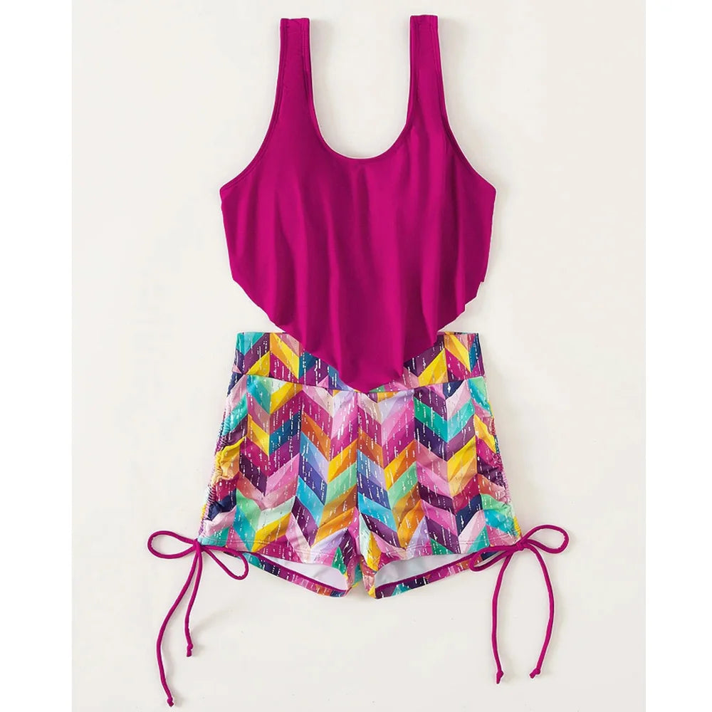 Pink Strapped Bikini Set