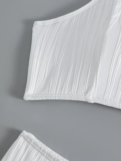 White Sleeveless Swimwear