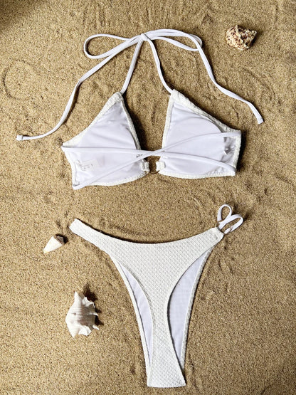 Sexy White Tied Halter Swimwear