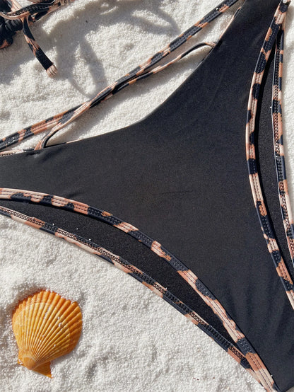 Sexy Black Strapped Swimwear