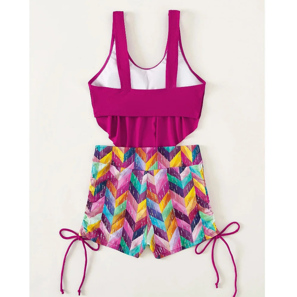 Pink Strapped Bikini Set