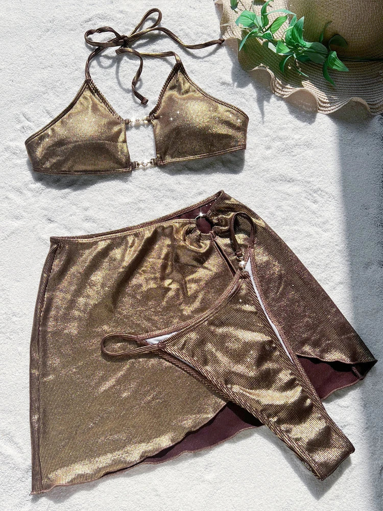 3 Piece Skirt Bikini Set