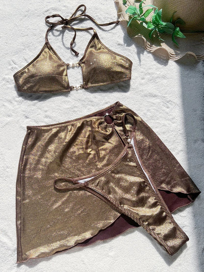 3 Piece Skirt Bikini Set