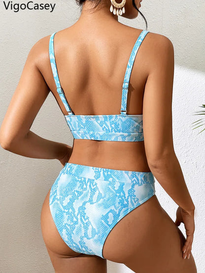Sexy Print Strapped Swimwear
