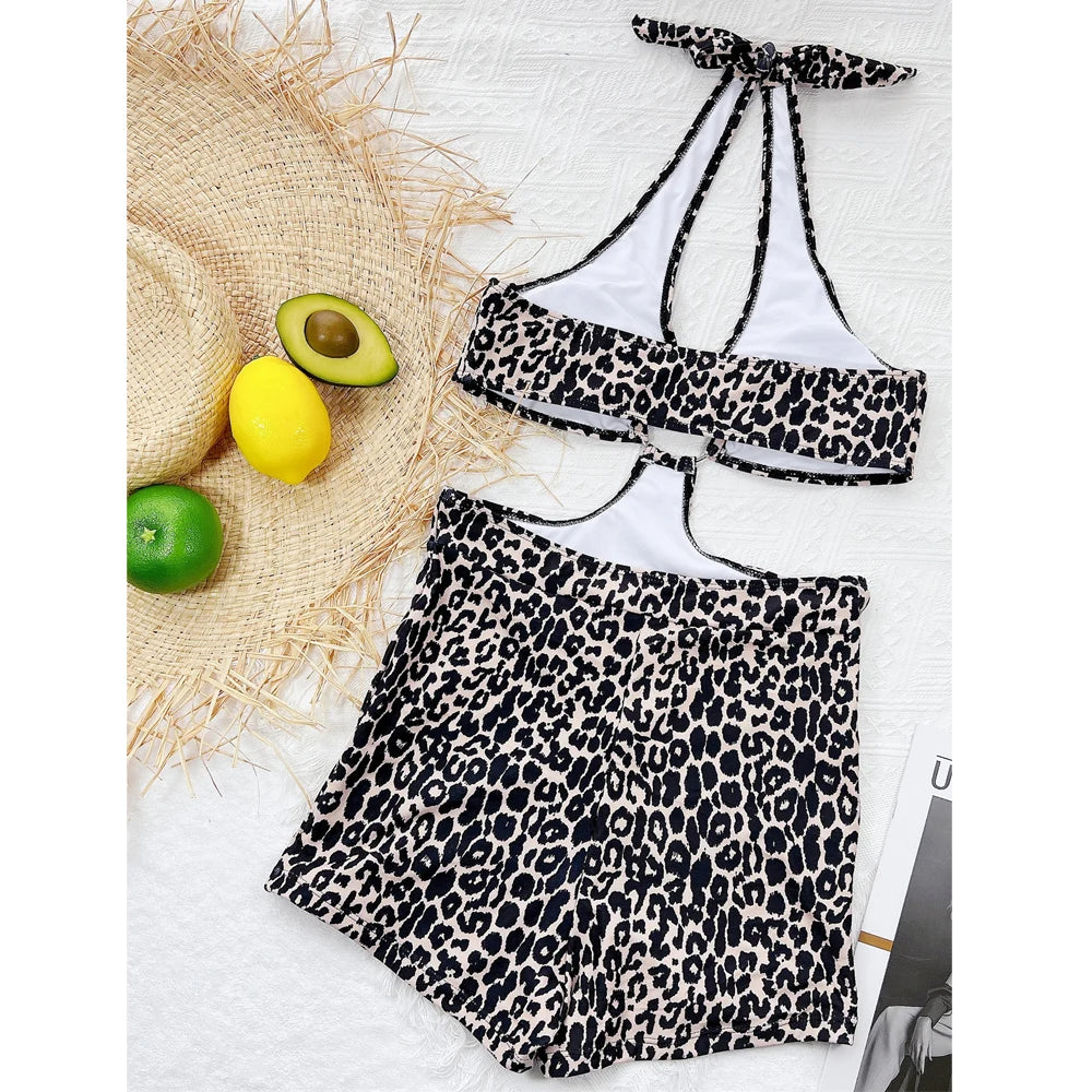 Leopard Halter Swimwear